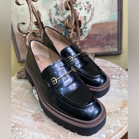 EUC Sam Edelman “Laurs” Platform Loafer in Black Patent Leather Size 9 - Picture 1 of 16